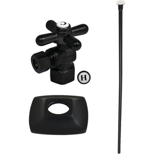 image:imageKingston Brass KTK110P1 Gehry Plumbing Toilet Trim Kit with Flange Polished ChromeMatte Black