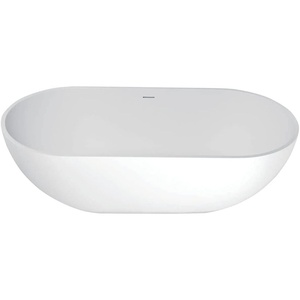 image:imageKingston Brass VRTRS653123 Aqua Eden 65Inch Solid Surface Stone Freestanding Oval Tub with Drain 641516 inch L x 30516 inch W x 2078 inch D Matte White70116 inch L x 3458 inch W x 20116 inch D