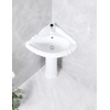 image:imageFauceture VPB2710 Venus 27 Ceramic Corner Pedestal Sink Single Hole Glossy White