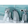 image:imageKINGSTON BRASS KS2958ZX Millennium Mini Widespread Lavatory Faucet with Brass PopUp Brushed NickelPolished Chrome