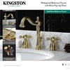 image:imageKingston Brass KB1972AX Heritage Widespread Lavatory Faucet Polished Brass 8Inch Adjustable CenterMatte Black