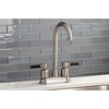 image:imageKingston Brass KB8497DKL Kaiser TwoHandle 2Hole Deck Mount Bar Faucet in Brushed BrassBrushed Nickel