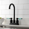image:imageKingston Brass KB8497DKL Kaiser TwoHandle 2Hole Deck Mount Bar Faucet in Brushed BrassMatte Black