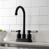 image:imageKingston Brass KB8497DKL Kaiser TwoHandle 2Hole Deck Mount Bar Faucet in Brushed BrassMatte Black