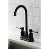 image:imageKingston Brass KB8497DKL Kaiser TwoHandle 2Hole Deck Mount Bar Faucet in Brushed BrassMatte Black