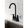 image:imageKingston Brass KB8497DKL Kaiser TwoHandle 2Hole Deck Mount Bar Faucet in Brushed BrassMatte Black