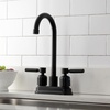 image:imageKingston Brass KB8497DKL Kaiser TwoHandle 2Hole Deck Mount Bar Faucet in Brushed BrassMatte Black