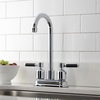 image:imageKingston Brass KB8497DKL Kaiser TwoHandle 2Hole Deck Mount Bar Faucet in Brushed BrassPolished Chrome