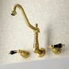 image:imageKingston Brass KS1288PKL Duchess Wall Mount Kitchen Faucet Brushed NickelBrushed Brass