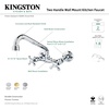 image:imageKingston Brass KS200C TwoHandle Adjustable Center Wall Mount Kitchen Faucet Polished ChromePolished Chrome