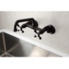 image:imageKingston Brass KS213PN Kingston Two Handle Wall Mount Kitchen Faucet Polished NickelAntique Brass