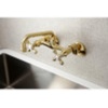 image:imageKingston Brass KS213PN Kingston Two Handle Wall Mount Kitchen Faucet Polished NickelAntique Brass