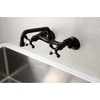 image:imageKingston Brass KS213PN Kingston Two Handle Wall Mount Kitchen Faucet Polished NickelOil Rubbed Bronze