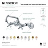 image:imageKingston Brass KS213PN Kingston Two Handle Wall Mount Kitchen Faucet Polished NickelPolished Nickel