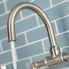image:imageKingston Brass KS2170RX Belknap Industrial Style Wheel Handle Bridge Bathroom Faucet with PopUp Drain Matte BlackBrushed Nickel