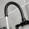 image:imageKingston Brass KS2170RX Belknap Industrial Style Wheel Handle Bridge Bathroom Faucet with PopUp Drain Matte BlackMatte Black