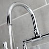 image:imageKingston Brass KS2170RX Belknap Industrial Style Wheel Handle Bridge Bathroom Faucet with PopUp Drain Matte BlackPolished Chrome