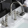 image:imageKingston Brass KS2170RX Belknap Industrial Style Wheel Handle Bridge Bathroom Faucet with PopUp Drain Matte BlackPolished Nickel