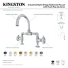 image:imageKingston Brass KS2170RX Belknap Industrial Style Wheel Handle Bridge Bathroom Faucet with PopUp Drain Matte BlackPolished Nickel