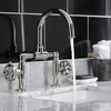image:imageKingston Brass KS2170RX Belknap Industrial Style Wheel Handle Bridge Bathroom Faucet with PopUp Drain Matte BlackPolished Nickel