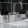 image:imageKingston Brass KS2170RX Belknap Industrial Style Wheel Handle Bridge Bathroom Faucet with PopUp Drain Matte BlackPolished Nickel