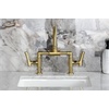 image:imageKingston Brass KS2176TKL Bridge Bathroom Faucet with Brass PopUp Polished NickelBrushed Brass