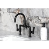 image:imageKingston Brass KS2176TKL Bridge Bathroom Faucet with Brass PopUp Polished NickelMatte Black
