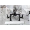 image:imageKingston Brass KS2176TKL Bridge Bathroom Faucet with Brass PopUp Polished NickelMatte Black