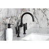 image:imageKingston Brass KS2176TKL Bridge Bathroom Faucet with Brass PopUp Polished NickelMatte Black
