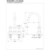image:imageKingston Brass KS2492AX Victorian TwoHandle 2Hole Deck Mount Bar Faucet in Polished BrassPolished Brass