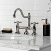 image:imageKingston Brass KS3915AX Restoration Widespread Lavatory Faucet with Metal Cross Handle Oil Rubbed BronzeBrushed Nickel