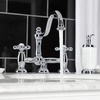 image:imageKingston Brass KS3915AX Restoration Widespread Lavatory Faucet with Metal Cross Handle Oil Rubbed BronzePolished Chrome