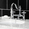 image:imageKingston Brass KS3915AX Restoration Widespread Lavatory Faucet with Metal Cross Handle Oil Rubbed BronzePolished Chrome