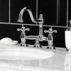 image:imageKingston Brass KS3915AX Restoration Widespread Lavatory Faucet with Metal Cross Handle Oil Rubbed BronzePolished Chrome