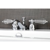 image:imageKingston Brass KS3958WLL Mini Widespread Lavatory Faucet With Crystal Lever Handle 412 in Spout Reach Brushed NickelPolished Chrome