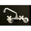 image:imageKingston Brass KS613SB 2Handle Wall Mount Kitchen Faucet Brushed Brass 694 x 488 x 275Brushed Brass
