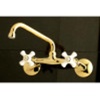 image:imageKingston Brass KS613SB 2Handle Wall Mount Kitchen Faucet Brushed Brass 694 x 488 x 275Brushed Brass