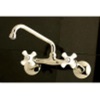 image:imageKingston Brass KS613SB 2Handle Wall Mount Kitchen Faucet Brushed Brass 694 x 488 x 275Brushed Brass
