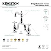 image:imageKingston Brass KS7973AX English Country Bridge Bathroom Faucet with Brass PopUp Antique Brass