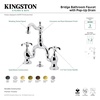 image:imageKingston Brass KS7973TX French Country Bridge Bathroom Faucet with Brass PopUp Antique BrassBrushed Brass