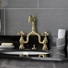 image:imageKingston Brass KS7973TX French Country Bridge Bathroom Faucet with Brass PopUp Antique BrassBrushed Brass