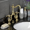 image:imageKingston Brass KS7973TX French Country Bridge Bathroom Faucet with Brass PopUp Antique BrassBrushed Brass