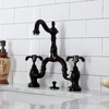 image:imageKingston Brass KS7973TX French Country Bridge Bathroom Faucet with Brass PopUp Antique BrassOil Rubbed Bronze