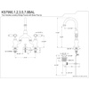 image:imageKingston Brass KS7997BAL Heirloom Bridge Bathroom Faucet with Brass PopUp Brushed BrassAntique Brass
