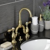 image:imageKingston Brass KS7997BAL Heirloom Bridge Bathroom Faucet with Brass PopUp Brushed BrassBrushed Brass