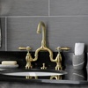 image:imageKingston Brass KS7997BAL Heirloom Bridge Bathroom Faucet with Brass PopUp Brushed BrassBrushed Brass