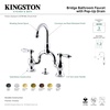 image:imageKingston Brass KS7997BAL Heirloom Bridge Bathroom Faucet with Brass PopUp Brushed BrassMatte Black