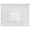 image:imageKingston Brass KVPB3122W38CL Mayorca 31 x 22 Quartz Vanity Top with Rectangular Sink 8 Faucet Drillings Quartz White