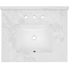 image:imageKingston Brass KVPB3122W38CR Ferrara 31 x 22 Quartz Vanity Top with Rectangular Sink 8 Faucet Drillings Quartz White