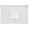 image:imageKingston Brass KVPB3722W38CL Mayorca 37 x 22 Quartz Vanity Top with Rectangular Sink 8 Faucet Drillings Quartz White
